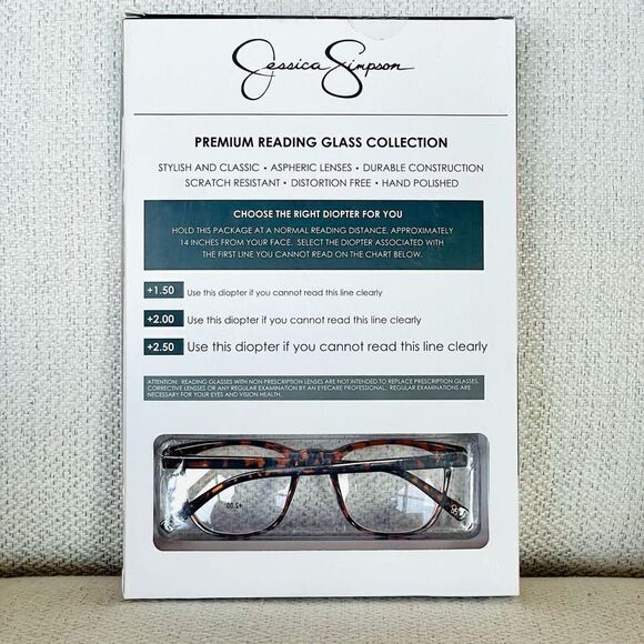 NWT 3 Pack 2.00 Jessica Simpson  Premium Eye Reading Glasses Black,Purple, Brown main image 9